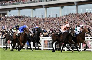 ASCOT, ENGLAND - JUNE 23: Luke Nolen riding Black Caviar (Salmon Black spots) win the Diamond Jubilee Stakes during day five of Royal Ascot at Ascot racecourse on June 23, 2012 in Ascot, England (Photo by Alan Crowhurst/Getty Images)