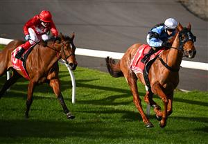 MELBOURNE, AUSTRALIA - AUGUST 21: Josh Richards riding Smokin' Romans to win Race 5, the Ladbroke It Handicap during Melbourne Racing at Moonee Valley Racecourse on August 21, 2021 in Melbourne, Australia. (Getty)