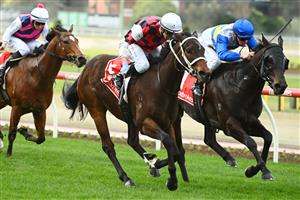 MELBOURNE, AUSTRALIA - AUGUST 21: Daniel Moor riding He's Xceptional to win the Listed McKenzie Stakes during Melbourne Racing at Moonee Valley Racecourse on August 21, 2021 in Melbourne, Australia. (Getty)