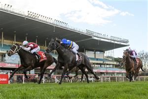 MELBOURNE, AUSTRALIA - AUGUST 21: Daniel Moor riding He's Xceptional to win the Listed McKenzie Stakes during Melbourne Racing at Moonee Valley Racecourse on August 21, 2021 in Melbourne, Australia. (Getty)