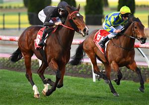 MELBOURNE, AUSTRALIA - AUGUST 21: Damian Lane riding Ballistic Lover winning Race 8, the Long Fine Hospitality Carlyon Stakes, during Melbourne Racing at Moonee Valley Racecourse on August 21, 2021 in Melbourne, Australia. (Photo by Vince Caligiuri/Getty Images)