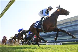 SYDNEY, AUSTRALIA - AUGUST 21: James McDonald on More Prophets wins race 5 the Gow Gates Handicap during Sydney Racing at Royal Randwick on August 21, 2021 in Sydney, Australia. (Photo by Mark Evans/Getty Images)