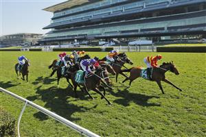SYDNEY, AUSTRALIA - AUGUST 21: Tim Clark on Always Sure (red/yellow) wins race 4 the SAJC Trophy during Sydney Racing at Royal Randwick Racecourse on August 21, 2021 in Sydney, Australia. (Photo by Mark Evans/Getty Images)