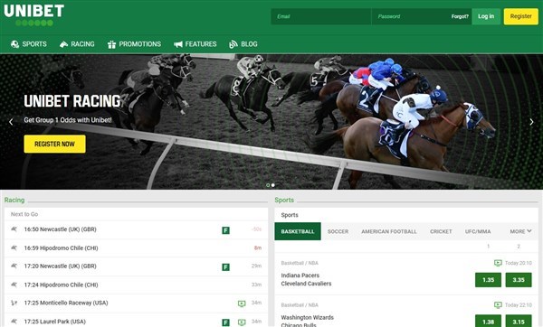 Unibet home page