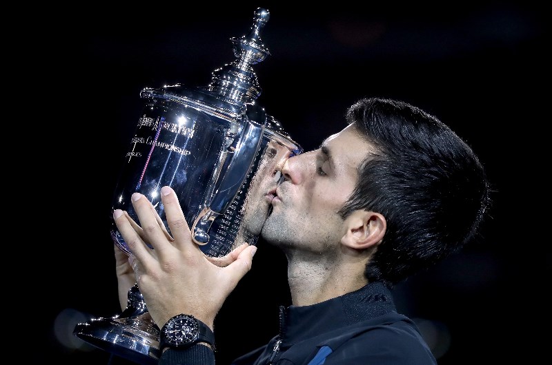 djokovic us open trophy