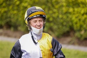 KEMBLA GRANGE, AUSTRALIA - AUGUST 28: Brock Ryan smiles after winning race 3 the Peltzer Special Achievement Handicap on on Signora Nera during Sydney Racing at Kembla Grange Racecourse on August 28, 2021 in Kembla Grange, Australia. (Photo by Mark Evans/Getty Images)
