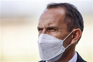KEMBLA GRANGE, AUSTRALIA - AUGUST 28: Trainer Chris Waller looks on after winning race 4 the Nswroa Trophy with Our Intrigue during Sydney Racing at Kembla Grange Racecourse on August 28, 2021 in Kembla Grange, Australia. (Photo by Mark Evans/Getty Images)