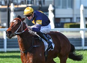 MELBOURNE, AUSTRALIA - AUGUST 28: Jye McNeil riding Masked Crusader winning race 5, the Mccafe The Heath 1100 Stakes, during Melbourne Racing at Caulfield Racecourse on August 28, 2021 in Melbourne, Australia. (Photo by Vince Caligiuri/Getty Images)