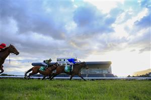 KEMBLA GRANGE, AUSTRALIA - AUGUST 28: Kerrin McEvoy (blue) on Kordia wins race 10 the ATC Thank You Owners Handicap during Sydney Racing at Kembla Grange Racecourse on August 28, 2021 in Kembla Grange, Australia. (Photo by Mark Evans/Getty Images)