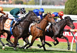 MELBOURNE, AUSTRALIA - AUGUST 28: Linda Meech riding He's A Balter to win race 2, the Volvo Cars Brighton Handicap during Melbourne Racing at Caulfield Racecourse on August 28, 2021 in Melbourne, Australia. (Getty)