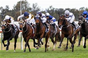 KEMBLA GRANGE, AUSTRALIA - AUGUST 28: Rachel King (R) on Harpo Marx wins race 7 The Agency Illawarra Premier's Cup during Sydney Racing at Kembla Grange Racecourse on August 28, 2021 in Kembla Grange, Australia. (Getty)