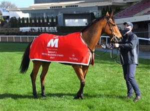 MELBOURNE, AUSTRALIA - SEPTEMBER 04: The Inferno winning race 5, the Mitty's McEwen Stakes during Melbourne Racing at Moonee Valley Racecourse on September 04, 2021. (Getty)