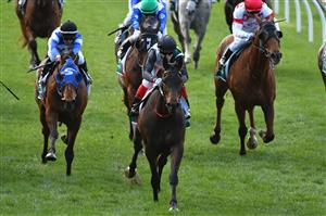 MELBOURNE, AUSTRALIA - SEPTEMBER 04: Craig Williams riding Mr Brightside winning Race 2, the Drummond Golf Handicap during Melbourne Racing at Moonee Valley Racecourse on September 04, 2021 in Melbourne, Australia. (Photo by Vince Caligiuri/Getty Images)