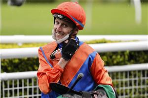 SYDNEY, AUSTRALIA - SEPTEMBER 04: Nash Rawiller on Think It Over returns to scale after winning race 8 the Heineken Chelmsford Stakes during Sydney Racing at Royal Randwick Racecourse on September 04, 2021 in Sydney, Australia. (Photo by Mark Evans/Getty Images)