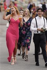 DONCASTER, ENGLAND - SEPTEMBER 09: Fashion on Ladies Day at Doncaster Racecourse on September 09, 2021 in Doncaster, England. (Photo by Alan Crowhurst/Getty Images)