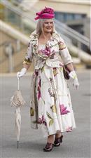 DONCASTER, ENGLAND - SEPTEMBER 09: Fashion on Ladies Day at Doncaster Racecourse on September 09, 2021 in Doncaster, England. (Photo by Alan Crowhurst/Getty Images)