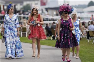 DONCASTER, ENGLAND - SEPTEMBER 09: Fashion on Ladies Day at Doncaster Racecourse on September 09, 2021 in Doncaster, England. (Photo by Alan Crowhurst/Getty Images)