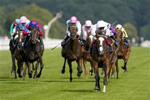 DONCASTER, ENGLAND - SEPTEMBER 09: Frankie Dettori riding Free Wind win The Hippo Pro3 Park Hill Fillies' Stakes at Doncaster Racecourse on September 09, 2021 in Doncaster, England. (Photo by Alan Crowhurst/Getty Images)