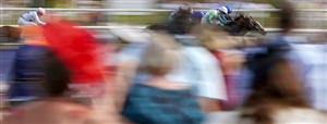 DONCASTER, ENGLAND - SEPTEMBER 09: A general view as racegoers watch the racing at Doncaster Racecourse on September 09, 2021 in Doncaster, England. (Photo by Alan Crowhurst/Getty Images)
