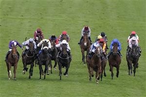 DONCASTER, ENGLAND - SEPTEMBER 10: Rossa Ryan riding Thunder Max (L, purple) wins The Coopers Marquees Maiden Stakes at Doncaster Racecourse on September 10, 2021 in Doncaster, England. (Photo by Alan Crowhurst/Getty Images)