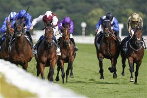 DONCASTER, ENGLAND - SEPTEMBER 11: William Buick riding Glorious Journey (maroon) win The Cazoo Park Stakes at Doncaster Racecourse on September 11, 2021 in Doncaster, England. (Photo by Alan Crowhurst/Getty Images)