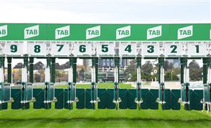 MELBOURNE, AUSTRALIA - SEPTEMBER 11: General view of the barrier stalls during Melbourne Racing at Flemington Racecourse on September 11, 2021 in Melbourne, Australia. (Photo by Vince Caligiuri/Getty Images)