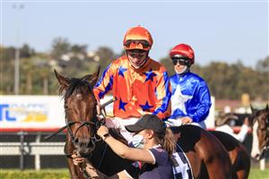 KEMBLA GRANGE, AUSTRALIA - SEPTEMBER 11: James McDonald on Entriviere returns to scale after winning race 6 the Coolmore Sheraco Stakes during Sydney Racing at Kembla Grange Racecourse on September 11, 2021 in Kembla Grange, Australia. (Photo by Mark Evans/Getty Images)