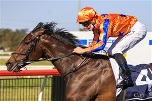 KEMBLA GRANGE, AUSTRALIA - SEPTEMBER 11: James McDonald on Entriviere wins race 6 the Coolmore Sheraco Stakes during Sydney Racing at Kembla Grange Racecourse on September 11, 2021 in Kembla Grange, Australia. (Photo by Mark Evans/Getty Images)