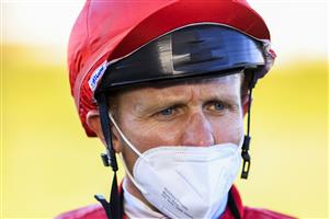 KEMBLA GRANGE, AUSTRALIA - SEPTEMBER 11: Kerrin McEvoy looks on after winning race 5 the Drinkwise Dulcify Stakes during Sydney Racing at Kembla Grange Racecourse on September 11, 2021 in Kembla Grange, Australia. (Photo by Mark Evans/Getty Images)