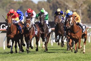 KEMBLA GRANGE, AUSTRALIA - SEPTEMBER 11: Kerrin McEvoy on Giannis wins race 5 the Drinkwise Dulcify Stakes during Sydney Racing at Kembla Grange Racecourse on September 11, 2021 in Kembla Grange, Australia. (Photo by Mark Evans/Getty Images)