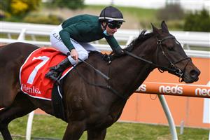 MELBOURNE, AUSTRALIA - SEPTEMBER 18: Linda Meech riding He's A Balter wins Race 2, the Henley Homes for RPC Hcp during Melbourne Racing at Caulfield Racecourse on September 18, 2021 in Melbourne, Australia. (Getty Images)