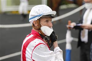 SYDNEY, AUSTRALIA - SEPTEMBER 18: Nash Rawiller on Four moves Ahead returns to scale after winning race 6 the Darley Tea Rose Stakes during Sydney Racing at Royal Randwick Racecourse on September 18, 2021 in Sydney, Australia. (Photo by Mark Evans/Getty Images)