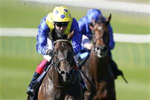 NEWMARKET, ENGLAND - SEPTEMBER 24: Frankie Dettori riding Spinaround win The Try Our New Super Boosts At Unibet British EBF Maiden Stakes at Newmarket Racecourse on September 24, 2021 in Newmarket, England. (Photo by Alan Crowhurst/Getty Images)