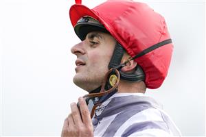 NEWMARKET, ENGLAND - SEPTEMBER 25: Andrea Atzeni poses at Newmarket Racecourse on September 25, 2021 in Newmarket, England. (Photo by Alan Crowhurst/Getty Images)