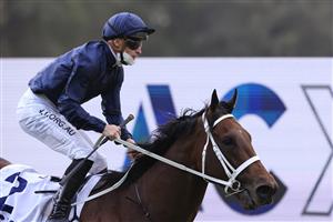 SYDNEY, AUSTRALIA - SEPTEMBER 25: James McDonald on Head Of State returns to scale after winning race 9 the ACY Securities Gloaming Stakes during Sydney Racing on Golden Rose Day at Rosehill Gardens on September 25, 2021 in Sydney, Australia. (Photo by Mark Evans/Getty Images)