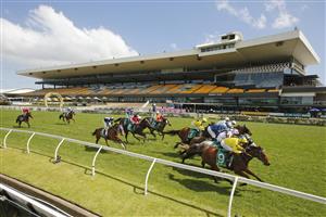 SYDNEY, AUSTRALIA - SEPTEMBER 25: Kerrin McEvoy on The Fossil (yellow), wins race 2 the TAB highway Class 2 Handicap during Sydney Racing on Golden Rose Day at Rosehill Gardens on September 25, 2021 in Sydney, Australia. (Photo by Mark Evans/Getty Images)