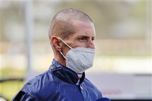 SYDNEY, AUSTRALIA - SEPTEMBER 25: Nash Rawiller looks on after winning race 5 the Petaluma Heritage Stakes on Home Affairs during Sydney Racing on Golden Rose Day at Rosehill Gardens on September 25, 2021 in Sydney, Australia. (Photo by Mark Evans/Getty Images)