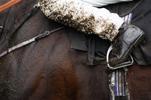 ASCOT, ENGLAND - OCTOBER 02: A muddy day at Ascot Racecourse on October 02, 2021 in Ascot, England. (Photo by Alan Crowhurst/Getty Images)