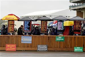 ASCOT, ENGLAND - OCTOBER 02: A general view of bookmakers at Ascot Racecourse on October 02, 2021 in Ascot, England. (Photo by Alan Crowhurst/Getty Images)