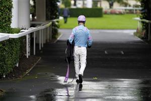 ASCOT, ENGLAND - OCTOBER 02: A general view as jockeys return to the weighing room at Ascot Racecourse on October 02, 2021 in Ascot, England. (Photo by Alan Crowhurst/Getty Images)
