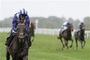ASCOT, ENGLAND - OCTOBER 02: Jim Crowley riding Hukum win The ABF/BGC Cumberland Lodge Stakes at Ascot Racecourse on October 02, 2021 in Ascot, England. (Photo by Alan Crowhurst/Getty Images)