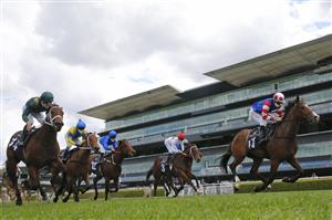 SYDNEY, AUSTRALIA - OCTOBER 02: Jason Collett on Sejardan wins race 3 the Arrowfield Breeders’ Plate during Sydney Racing on Epsom Day at Royal Randwick Racecourse on October 02, 2021 in Sydney, Australia. (Photo by Mark Evans/Getty Images)