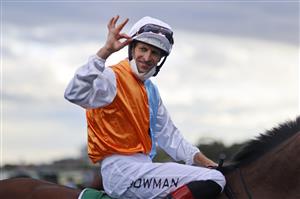 SYDNEY, AUSTRALIA - OCTOBER 02: Hugh Bowman on Montefilia returns to scale after winning race 9 the Heineken Metropolitan during Sydney Racing on Epsom Day at Royal Randwick Racecourse on October 02, 2021 in Sydney, Australia. (Photo by Mark Evans/Getty Images)