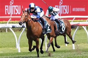 SYDNEY, AUSTRALIA - OCTOBER 02: James McDonald on Coolangatta wins race 2 the Keeneland Gimcrack Stakes during Sydney Racing on Epsom Day at Royal Randwick Racecourse on October 02, 2021 in Sydney, Australia. (Photo by Mark Evans/Getty Images)