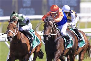 SYDNEY, AUSTRALIA - OCTOBER 02: Nash Rawiller on Think It Over wins race 5 the Yulong Hill Stakes during Sydney Racing on Epsom Day at Royal Randwick Racecourse on October 02, 2021 in Sydney, Australia. (Photo by Mark Evans/Getty Images)