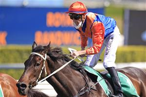 SYDNEY, AUSTRALIA - OCTOBER 02: Nash Rawiller on Think It Over wins race 5 the Yulong Hill Stakes during Sydney Racing on Epsom Day at Royal Randwick Racecourse on October 02, 2021 in Sydney, Australia. (Photo by Mark Evans/Getty Images)