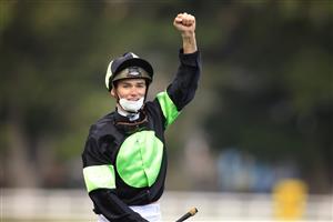 SYDNEY, AUSTRALIA - OCTOBER 02: Regan Bayliss on Private Eye returns to scale after winning race 8 the TAB Epsom during Sydney Racing on Epsom Day at Royal Randwick Racecourse on October 02, 2021 in Sydney, Australia. (Photo by Mark Evans/Getty Images)