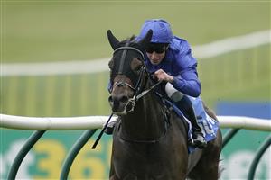 NEWMARKET, ENGLAND - OCTOBER 08: William Buick riding Al Suhail (blue) win The Godolphin Stud & Stable Staff Awards Challenge Stakes at Newmarket Racecourse on October 08, 2021 in Newmarket, England. (Photo by Alan Crowhurst/Getty Images)