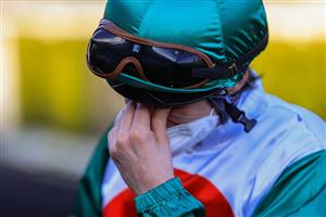 SYDNEY, AUSTRALIA - OCTOBER 09: Robbie Dolan sheds a tear after winning race 8 the Moet & Chandon Spring Champion Stakes on Profondo during Sydney Racing at Royal Randwick Racecourse on October 09, 2021 in Sydney, Australia. (Photo by Mark Evans/Getty Images)