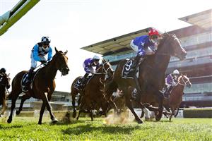 SYDNEY, AUSTRALIA - OCTOBER 09: Sam Clipperton on Mirra Vision wins race 6 the Bentley Angst Stakes during Sydney Racing at Royal Randwick Racecourse on October 09, 2021 in Sydney, Australia. (Photo by Mark Evans/Getty Images)